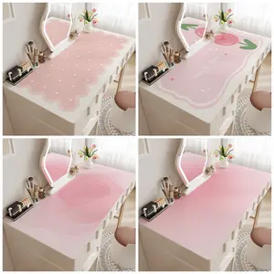 Taplak Meja Makeup Warna Pastel Anti Air Lucu & Estetik Elegan Bisa Custom Ukuran Dan Desain Motif Pink Kotak Karakter Lucu Cocok Untuk Meja Rias Belajar Kerja Anak