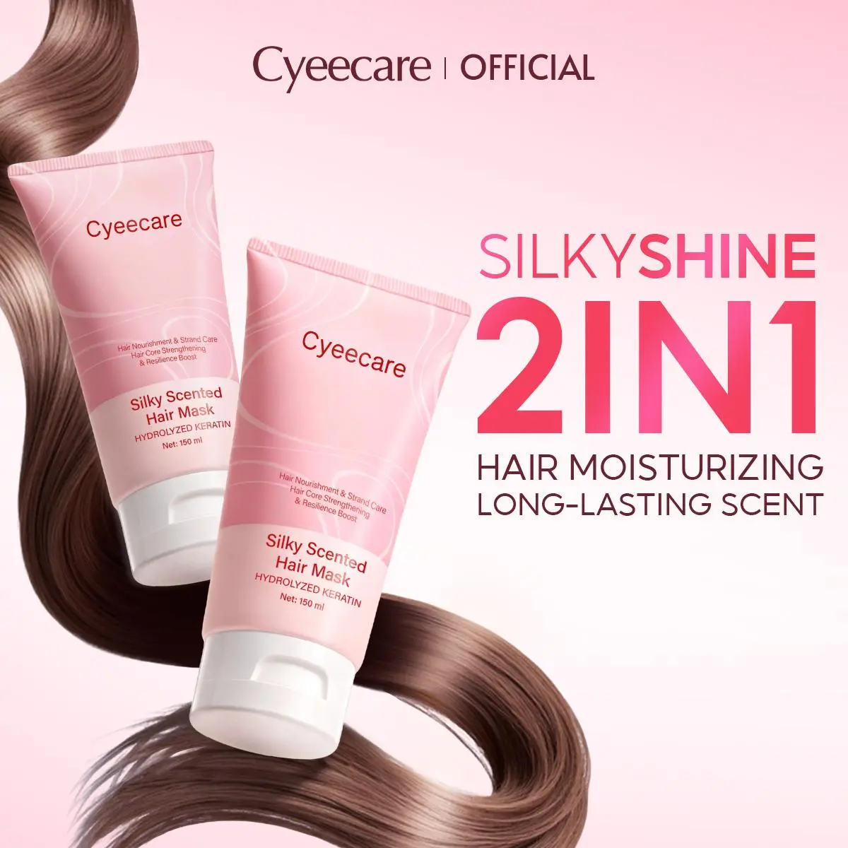 【BPOM 】No.1 Cyeecare Silky Scented Hair Mask Hydrolyzed Keratin 150 ml. Lembut Halus Berkilau 8DHyaluronicacid Melembabkan Aroma Tahan Lama Haircare Lepek Catokan