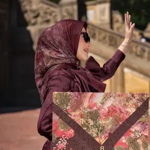 Buttonscarves New York 4 Wisdom Series| Jilbab Segiempat Buttonscarves Voal Mirror Lasercut TitikTiga