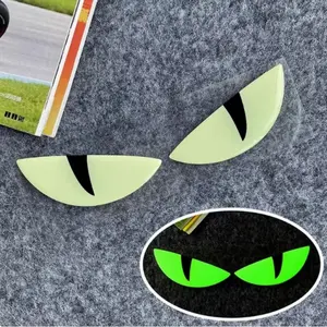 3D Stiker Mobil Mata Setan LaserBercahaya Warna-Warni Refleksi Depan Mobil / Stiker Reflektif Luminous Malam Hari untuk Semua Mobil Dan Sepeda Motor sepeda listrik