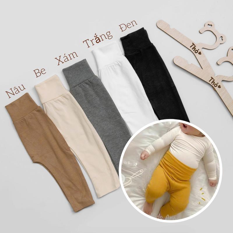 Thokids-Hàng L1 Quần cạp cao chất cotton Hàn cho bé trai và bé gái,vải co giãn 4 chiều QCC268