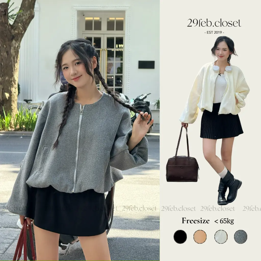 Áo khoác dạ ép 2 lớp dáng bồng, Áo khoác dạ hai lớp ấm áp - 29feb.closet - A573 | BigBuy360 - bigbuy360.vn Áo khoác dạ ép 2 lớp dáng bồng, Áo khoác dạ hai lớp ấm áp - 29feb.closet - A573 | BigBuy360 - bigbuy360.vn