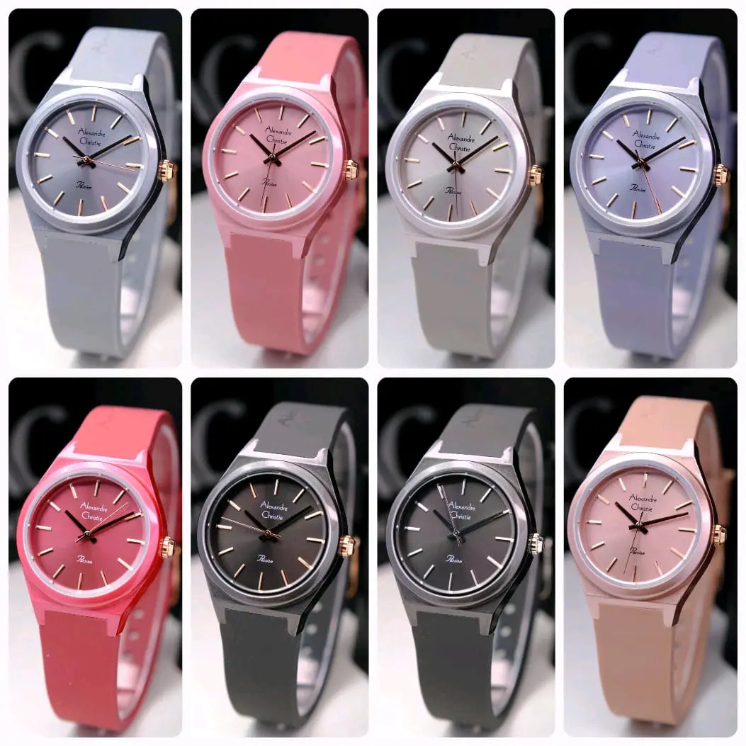 Jam Tangan Wanita Alexandre Christie AC2A07 - Rubber, Analog, Tanggal, Water Resistant 3 ATM - Quartz