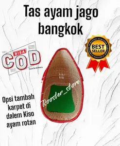 PROMO KISO AYAM ROTAN + ALAS KARPET KISA AYAM BANGKOK TAS AYAM ADUAN BAHAN ROTAN KERANGKA BAMBU