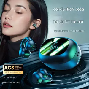 TWS Sporty Headset Waterproof Ear Clip Bluetooth 5.3 Long Battery Life in-ear noise reduction