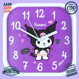 Jam Dinding Quartz BestSeller Hiasan Kamar Anak Anak BestSeller NN2202-5454 Unik Kuromi Modern