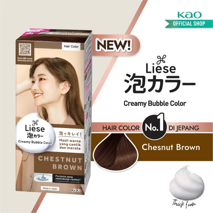 Liese Bubble Hair Color Foam Chestnut Brown - Cat Rambut Permanent