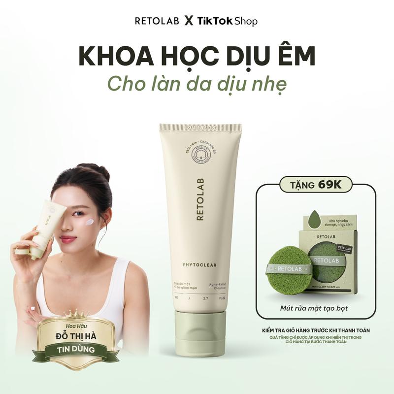 Sữa Rửa Mặt Retolab Phytoclear - 80g - Hỗ Trợ Giảm Mụn, Làm Sạch Dịu Nhẹ, Dưỡng Ẩm Da - SR004