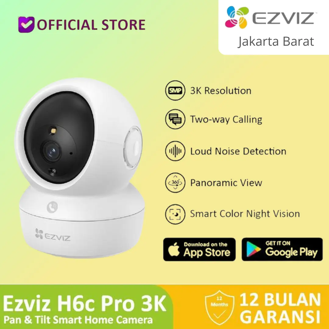 EZVIZ CCTV CAMERA H6C PRO 2K 3MP/ 4MP/ 5MP Pan & Tilt Smart Home Camera