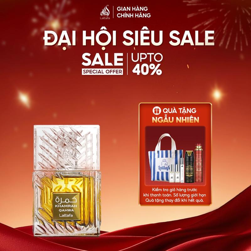  Nước hoa unisex Lattafa Khamrah Qahwa EDP hương cà phê ngọt trầm quyến rũ 100ml 