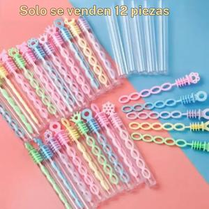 Mini palito de burbujas de color aleatorio, 12 piezas de palito de burbujas coloridos sin líquido, suministros de decoración para fiestas para bodas y cumpleaños