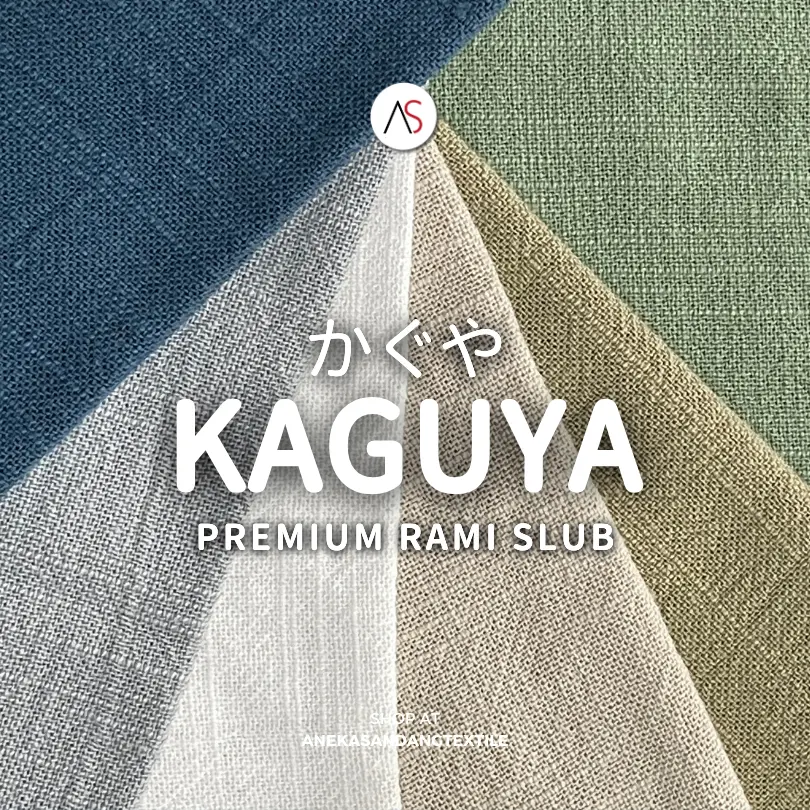 KAGUYA RAMI SLUB linen katun motif slub premium by Aneka sandang textile harga 0,5 yard eceran katun atasan wanita kulot kemeja pria lucy slub