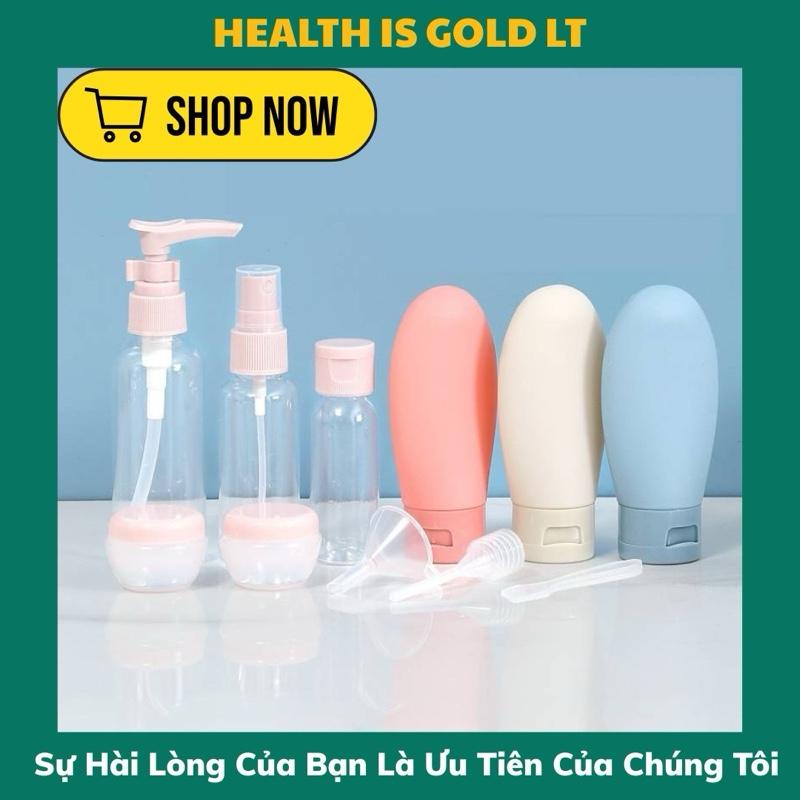 (TẶNG 1 Bộ Ghim Bấm và Kim Bấm nhỏ gọn, phù hợp cho công việc văn phòng, học tập hoặc sử dụng cá nhân khi MUA)Bộ Chiết Mỹ Phẩm 10 Chi Tiết Silicone Chất Lượng Cao 1