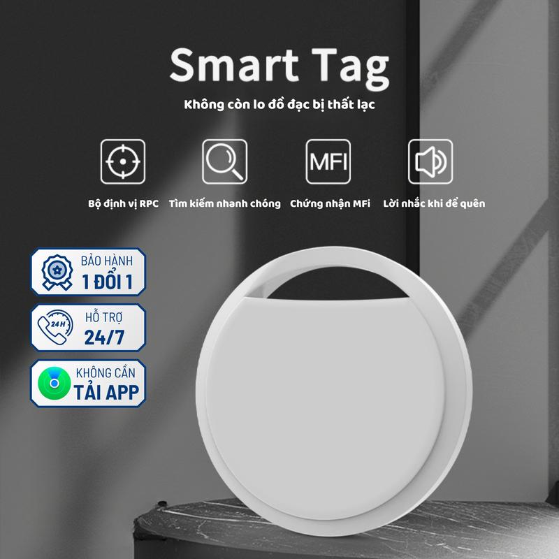   Chỉ dùng IOS  Thiết bị định vị Smart Tag định vị toàn cầu chống thất lạc Smart Tag chuẩn MFI tương thích App Find My - Pin 1 năm Dùng cho thú cưng xe máy ô tô,... 