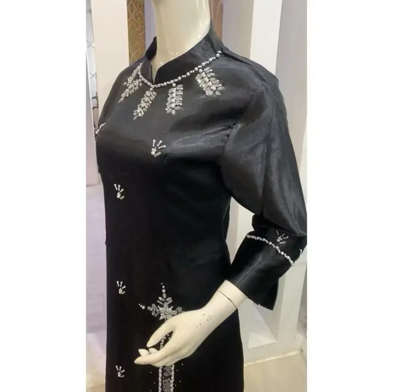 set Baju Kurung Melayu Selendang / Baju Kurung Malaysia Baju Kurung Wisuda Terbaru / Set Baju Kurung Melayu / Set Tunik Payet Modern / Bahan Satin Bridal Premium / Set Seragam Pesta Atasan Dress one  set 6