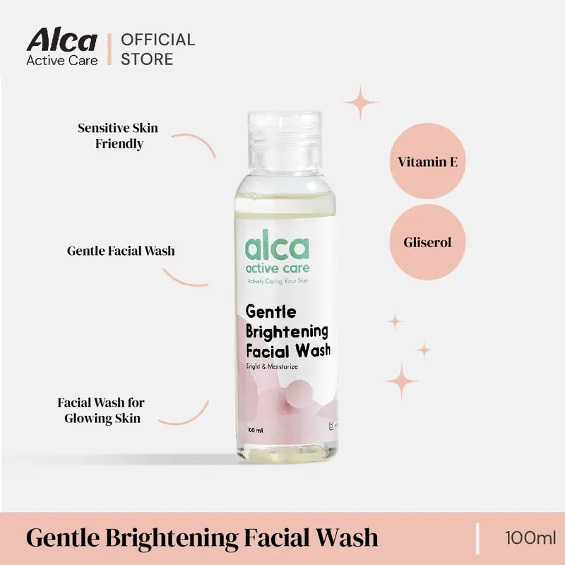 Alca Active Care Gentle Brightening Facial Wash (100ml) - Skincare Untuk Mencerahkan Wajah Wanita Pria Perawatan Kecantikan Menjadikan Kulit Glowing 2