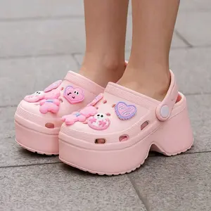 Sandal Baim Tali Belakang Anak Perempuan Sandal Karet Anak Wanita Jibbitz Boneka Sendal  Sepatu Fashion Anak Cewek Lucu Hak Tinggi Kaki