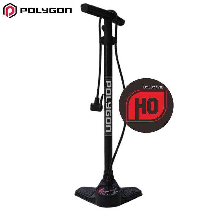 Gambar POLYGON FLOOR ALLOY PF-02 HPHV SMART HEAD Pump Black - Pompa Sepeda dari Hobby One Kota Bandung Tokopedia