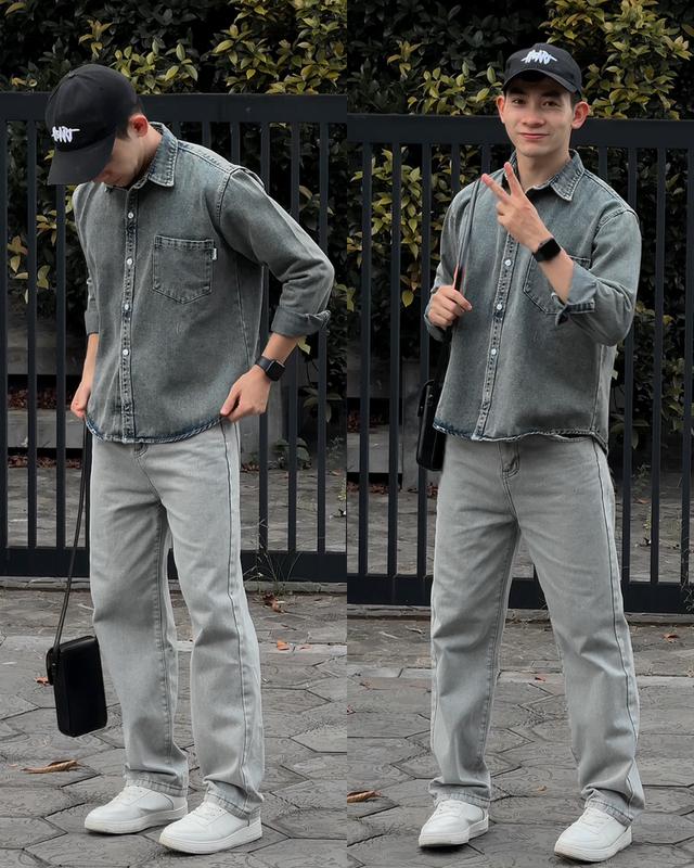 HELLOYOU x TRUONGSHY QUẦN JEAN NAM ỐNG SUÔNG CHẤT VẢI DENIM NĂNG ĐỘNG THOẢI MÁI MENSWEAR PANTS RETRO