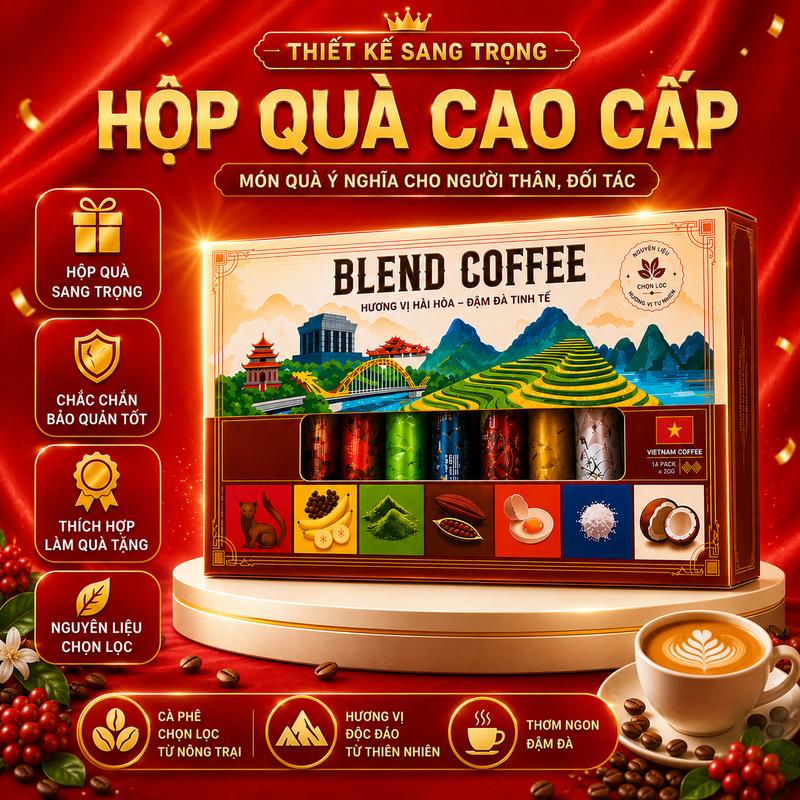 Set Quà Cà Phê Blend 7 Vị - Đậm Đà Béo Ngậy Gu Lạ Dễ Uống Tiện Lợi Mỗi Ngày #coffeevietnam #caphehoatan #quatang #tiktokshop Hộp Quà Cà Phê Đa Vị Tinh Tế Phù Hợp Biếu Tặng Nhiều Dịp