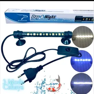LAMPU AKUARIUM ROSSTON DAY NIGHT 3 MODE 20-100CM FREE PACKING PIPA