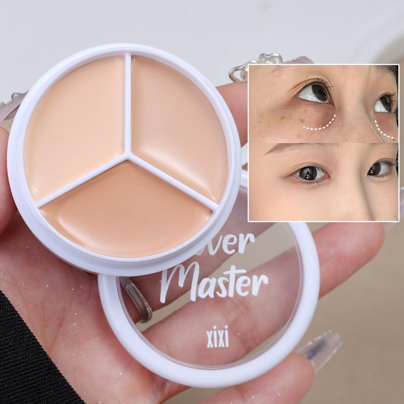 Product Introduction of 3 Colors Concealer Palette Face Contour Corrector Moisturizing Full Coverage Spots Dark Circles Concealer Makeup 12