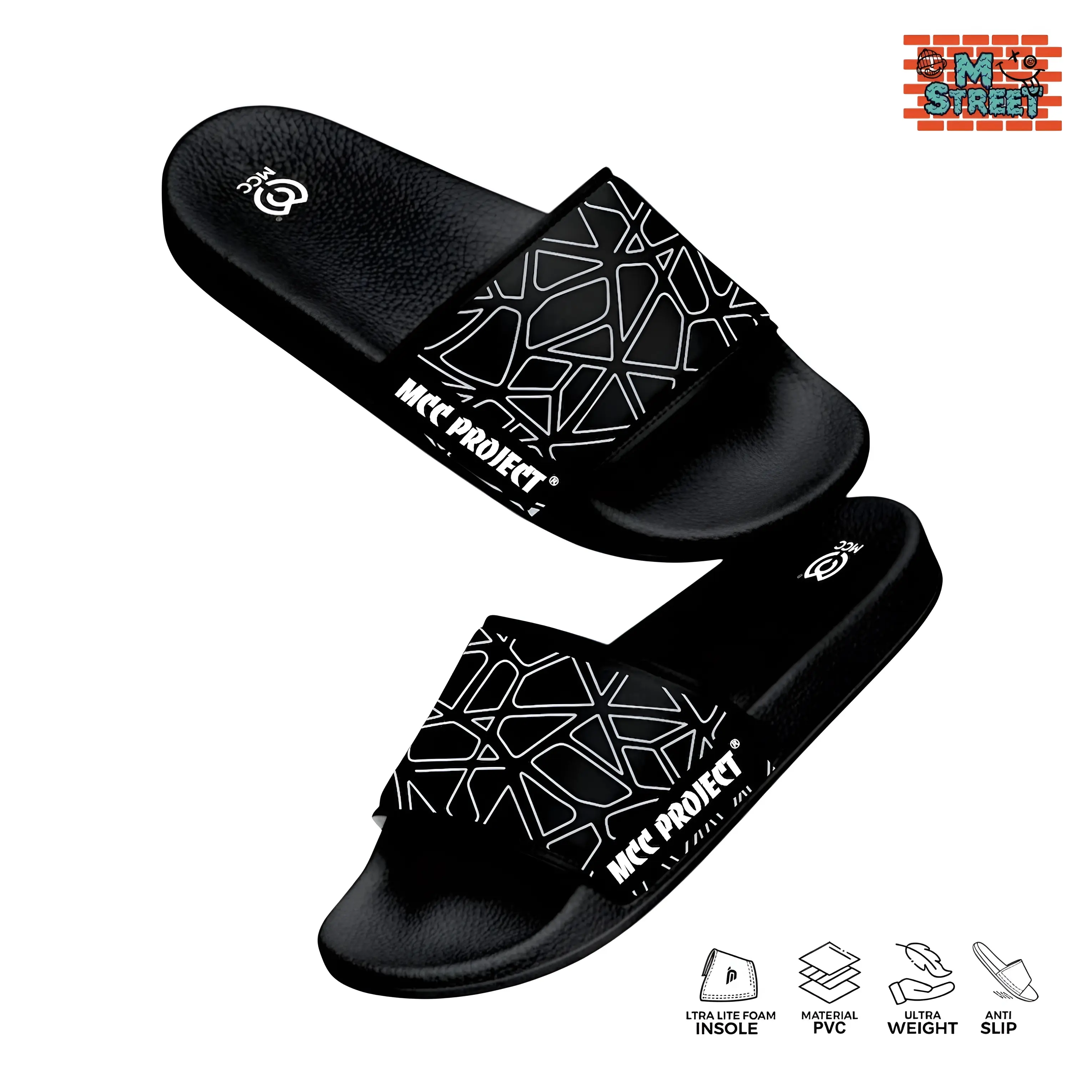 M STREET - Sandal Slide Selop Slip On Pria & Wanita – Desain Casual, Empuk Dipakai, Tidak Licin, Tahan Lama