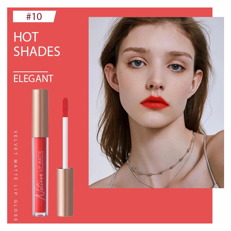 Product Introduction of Hot selling matte lip gloss that does not stick to cups, waterproof and not easily fade velvet lip gloss 4