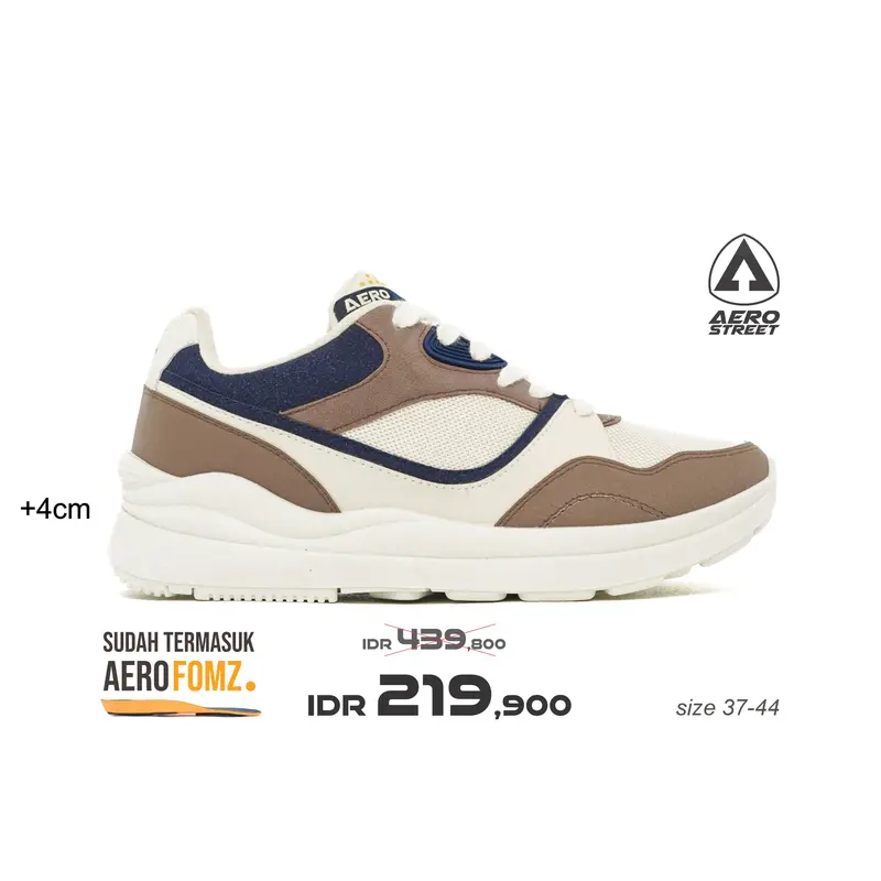 Aerostreet 37-44 Boston Natural Khaki Natural - Sepatu Sneakers Casual 0