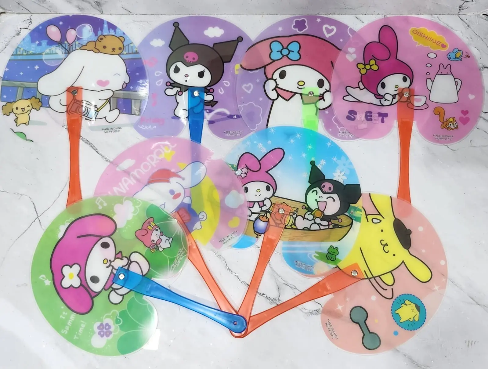 Kipas Tangan Bulat Motif Kartun Kuromi Melody Kipas Karakter Lucu Suvenir