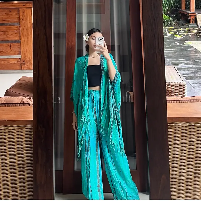 Setelan Lilit Wanita Outer Mix Celana Kulot Wanita 0