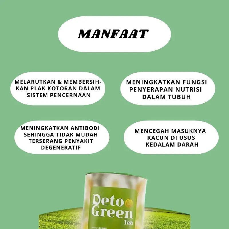 DetoGreen Teh Hijau Minuman tea Herbal Pembersih Usus 2