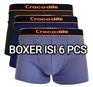 BOXER Pria Laki-laki ( ISI 6 PCS ) Bahan Lembut Nyaman Di Pakai Sehari-hari Katun premium Cowok Pendek Hitam Dewasa Spandex XXL Cowok Dewasa celana  dalam