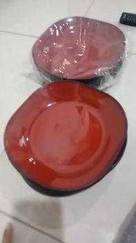 Product Review of [6&12pcs] Piring Plastik NC Segi Sedang 9" & Besar 10" Series Ramen Tempat Makan Hitam Merah Kitchenware from N**0 3