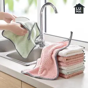 Kain Lap Tangan Gantung Microfiber Pembersih Piring Meja Alat Dapur Hand Towel Anti Minyak