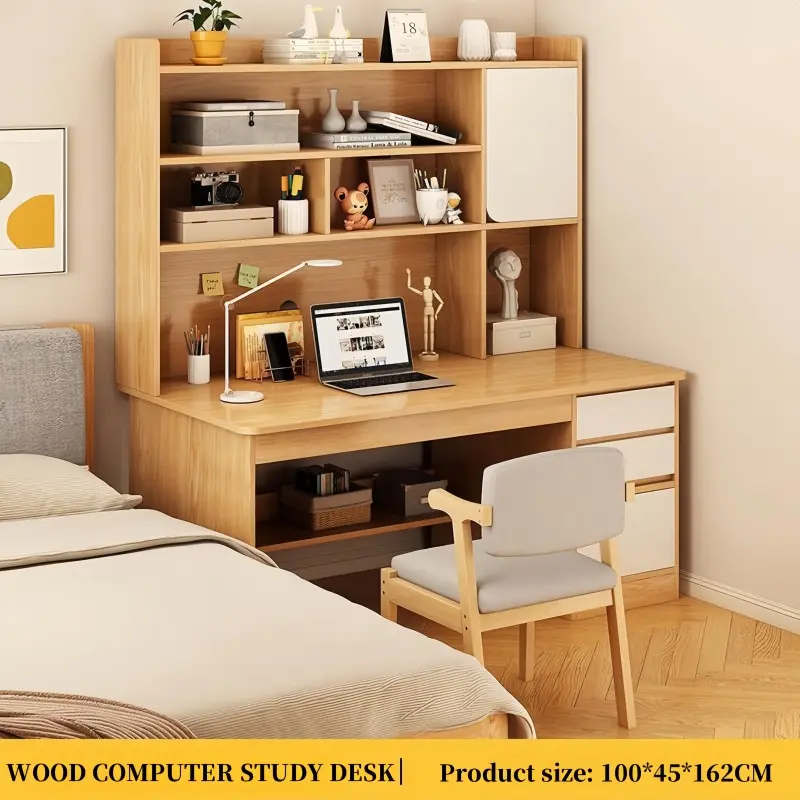 Modern Simple Style Wood Computer Desk for Writing, Study, and Gaming
