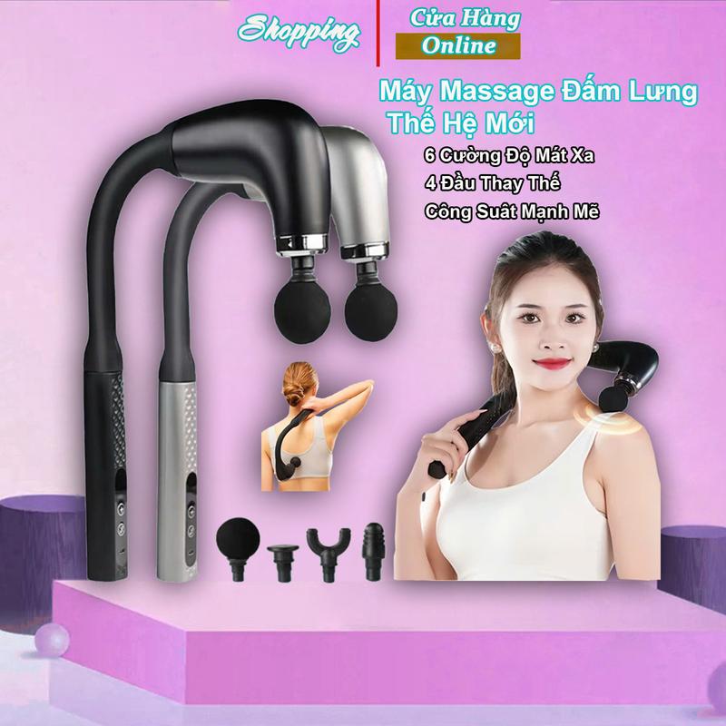 Máy Mát Xa Cầm Tay, Máy Massage Đấm Lưng Mở Rộng Uốn Cong Cầm Tay, Mát Xa Thư Giãn Cơ Bắp Hiệu Qủa, Máy Massage Đa Năng, , Máy Mát Xa Cổ Vai Gáy Sạc Điện