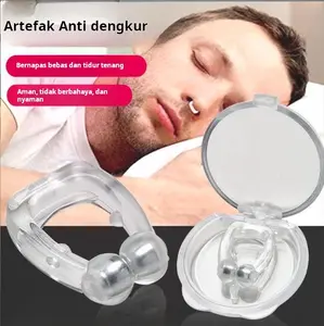 Alat anti mendengkur magnetik, pencegah hidung tersumbat dan plester penghalang mendengkur, penjepit hidung, unisex.