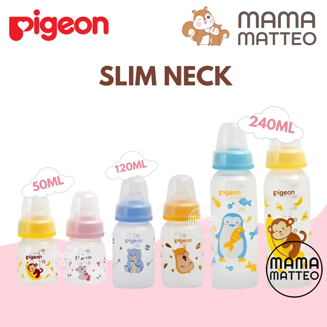 PIGEON Botol PP Slim Neck 50ml 120ml 240ml / Botol Susu Standar Bayi Anak Pigeon BANDUNG