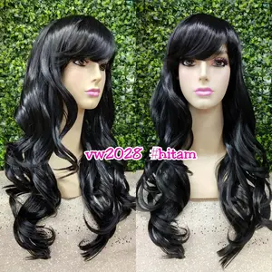 Wig Poni Rambut Palsu Dewasa Panjang 60 CM Curly Vw 2028 Bahan Fiber Halus Lembut Tidak Mengkilap Nyaman Dipakai Bisa Cuci Bisa Catok
