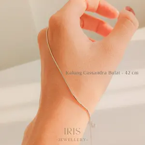 [Iris Jewellery] - Kalung Cassandra Bulat - S - 42 cm - S925 lapis LM 18K