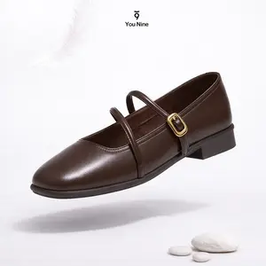 You Nine - Caramel Fudge Flat Shoes Minimalis Heels Slip On Wanita 105