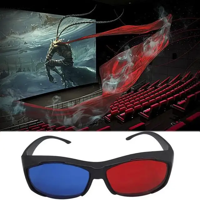 Kacamata 3D Glasses Plastic Frame H3 Merah Biru Film 4D Movie HD Movie Cinematic 1