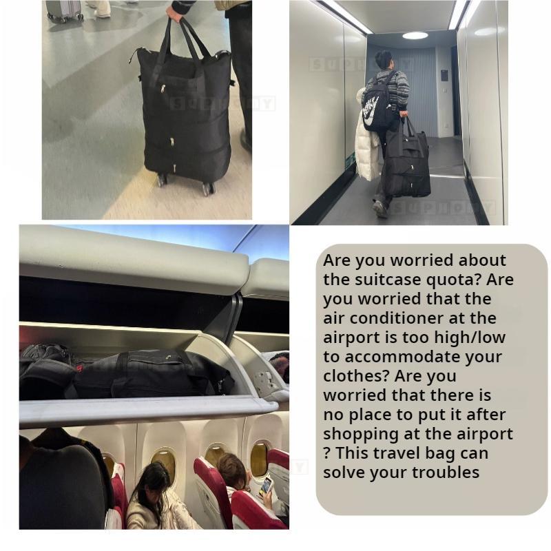 Product Introduction of Roller Travel Bag Men's and Women's Large Capacity Roller Travel Bag Portable Double Layer Handbag Foldable gym bag Storage package Korean Style Portable Travel Bag Fashion Wheels Trolley Duffle Handbag Troli Luggage Bagasi Beg Melancong 11