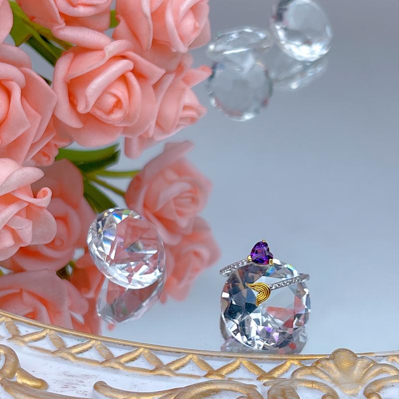 Product Introduction of S925 amethyst 02 and citrine mermaid tail ring 2