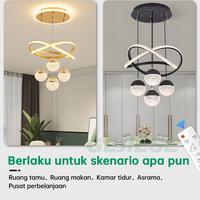 Gambar Lampu Gantung Kristal LED Nordik 3Warna Minimalis Mewah Kamar Tidur Koridor Ruang Tamu Lampu Gantung Kristal Hias - Hitam B2-10+Remote dari GOGEOUS Store Kab. Tangerang 5 Tokopedia