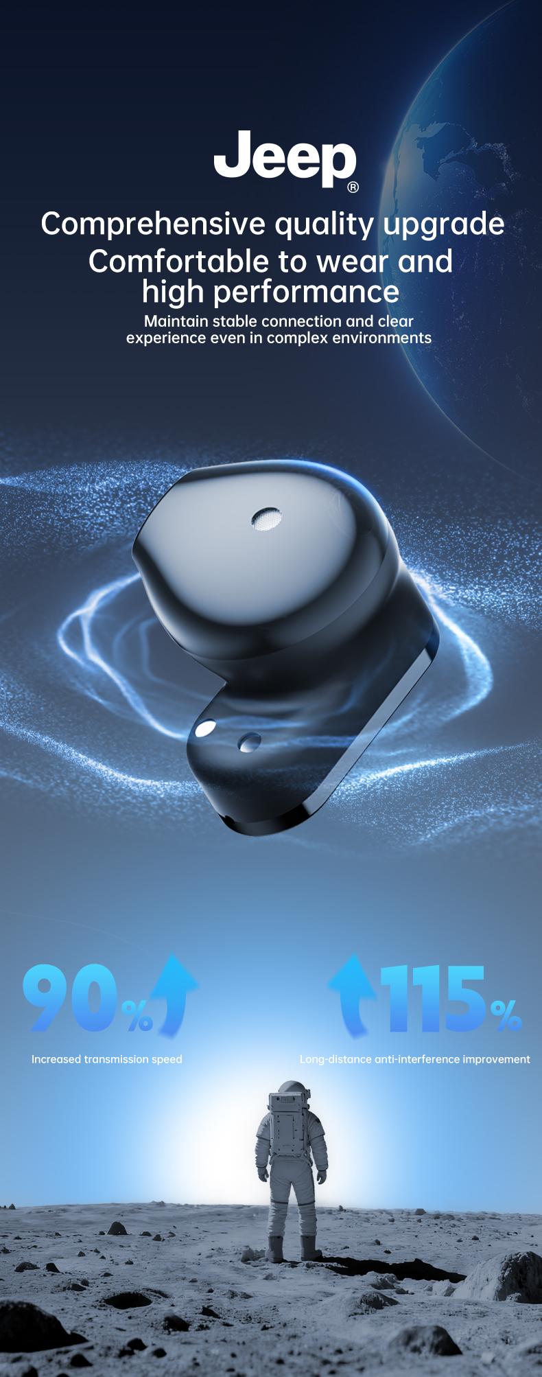 Jeep JP-EW131 TWS Earphone Bluetooth 6.0 Headphone Nirkabel Kontrol Sentuh Suara HIFI Panggilan HD Headset