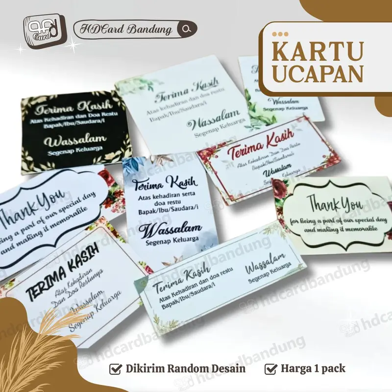 [1 pack] Kartu Ucapan Terimakasih KUT Thankscard Khitanan Pernikahan Online Shop Murah 4