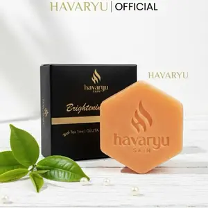 HAVARYU Brightening Soap Sabun PEMUTIH Wajah & Badan 35gr BPOM Dengan Glutathione Niacinamide & Greentea Extract Mencerahkan & Memutihkan Kulit Pria & Wanita