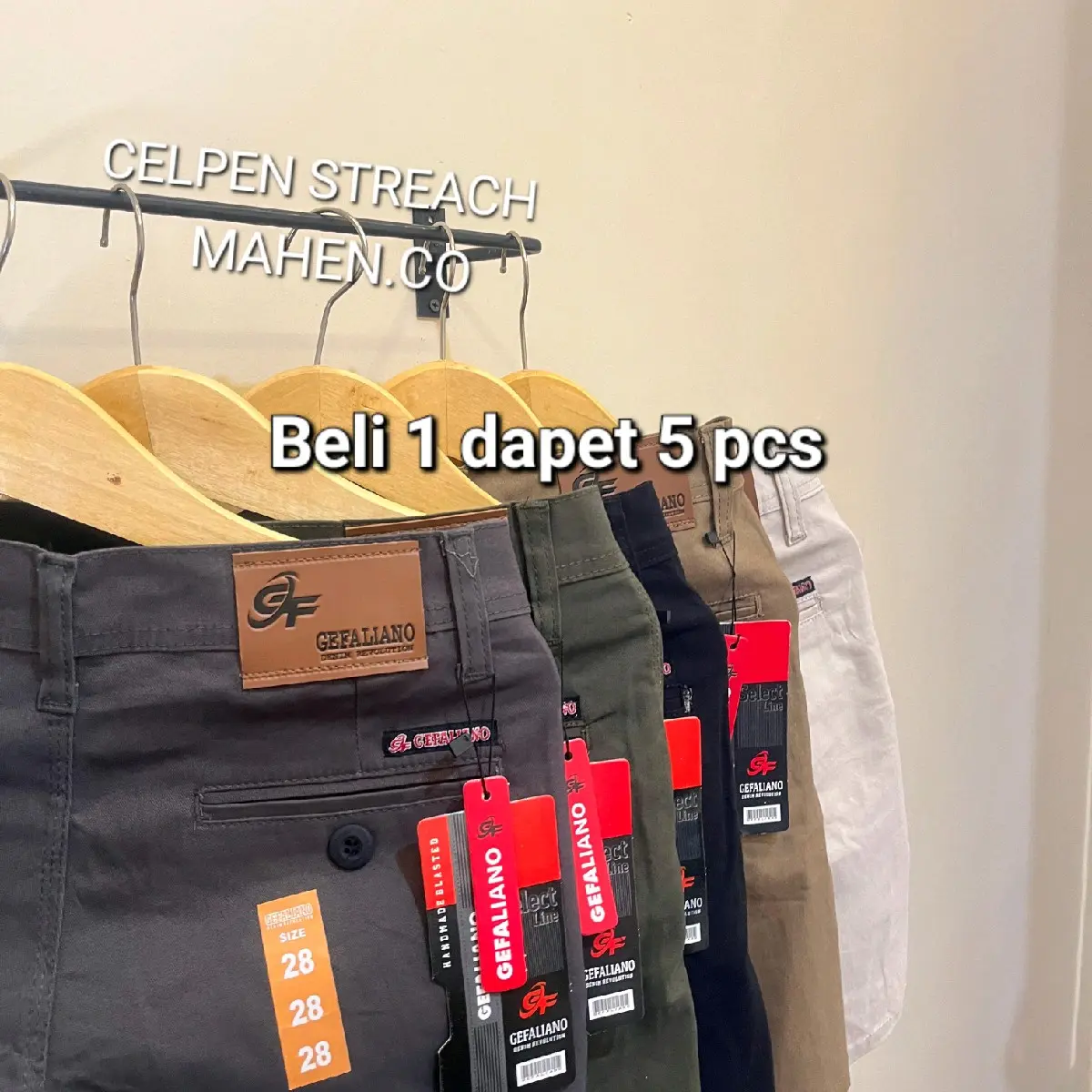 CELANA PENDEK PRIA CHINO GEFALIANO BROTSHOT STREACH/NGARET (atas dengkul)